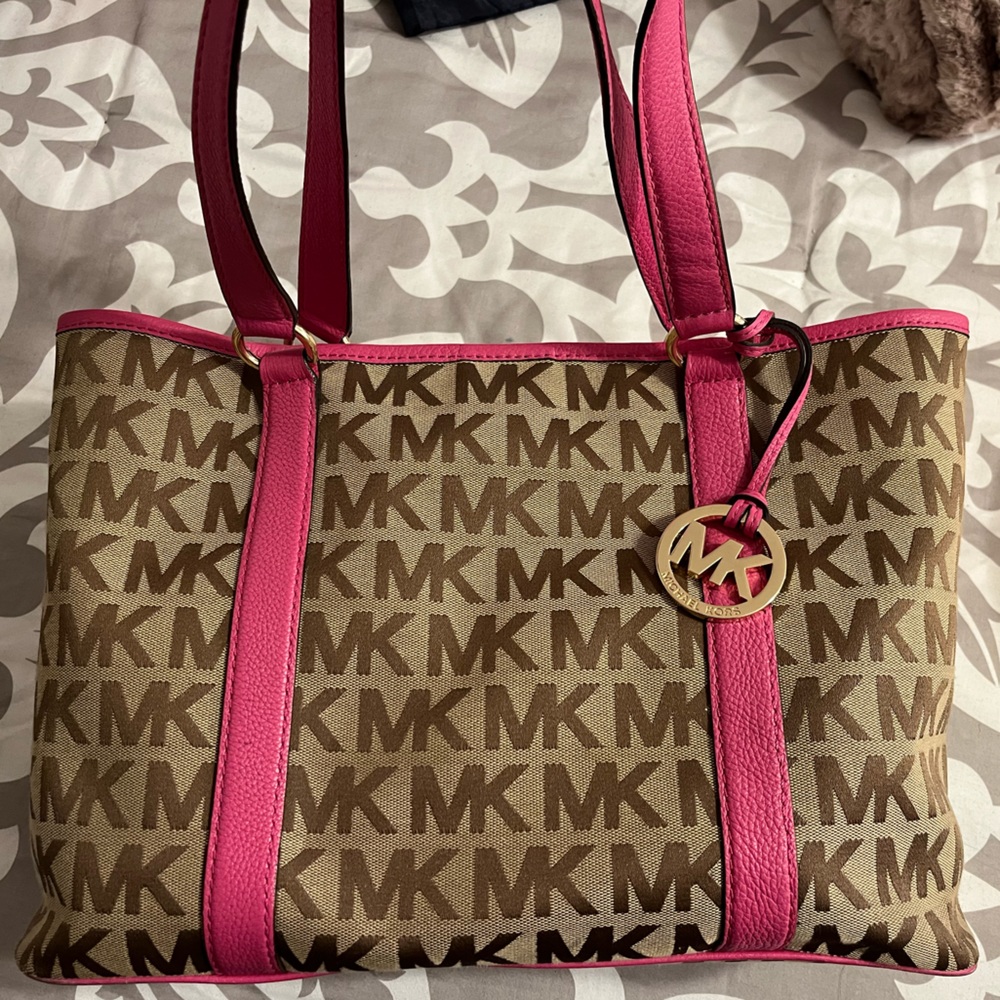 Michaela Kors tan/pink purse